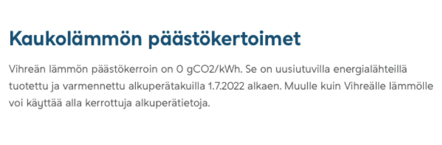 Lahti Energia päästökertoimistaan